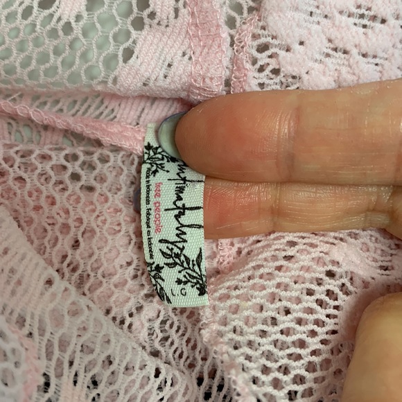 Free People Lace Top Pink Size Large - Picture 8 of 9